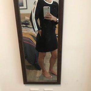 Black Mango shift dress with white detail